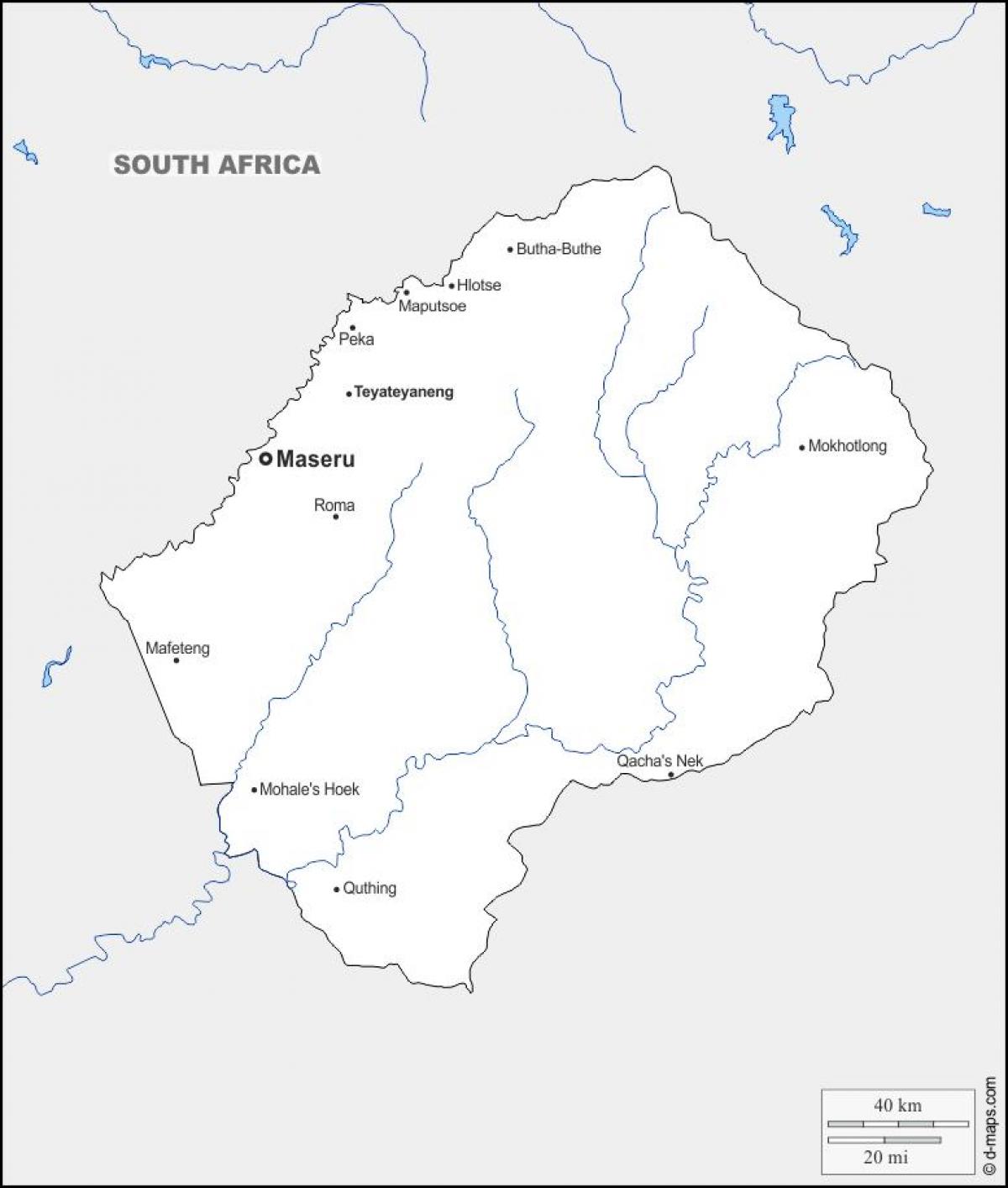 maputsoe Lesotho haritası 